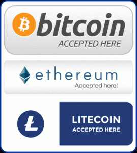 Bitcoin Ethereum Litecoin Accepted